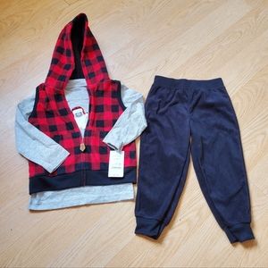 Just One You Made By Carters, Boy's Size 2T 3 Piece Jogger Set. New With Tags.